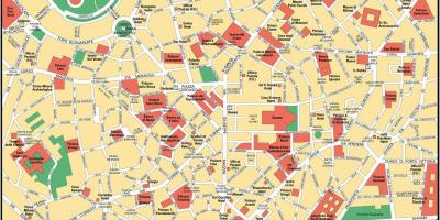 Miláno taliansko city center mapu