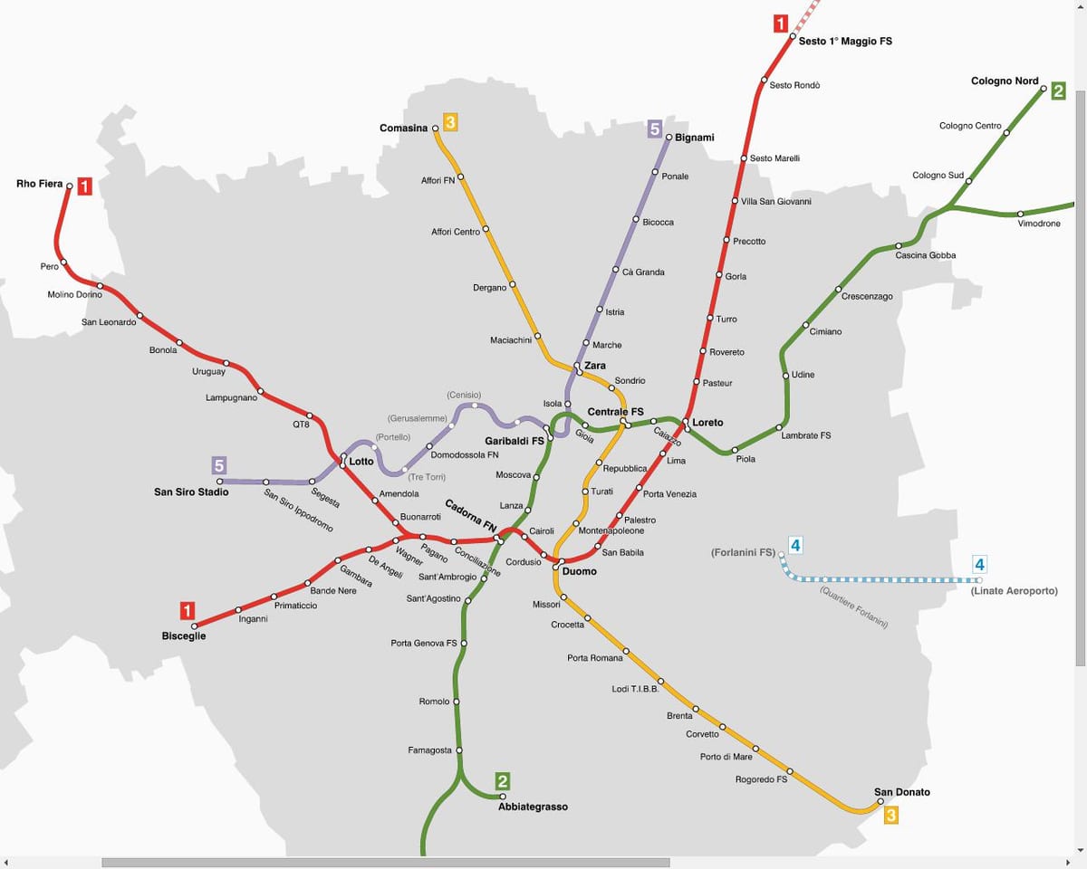 mapa bankomat milano električky
