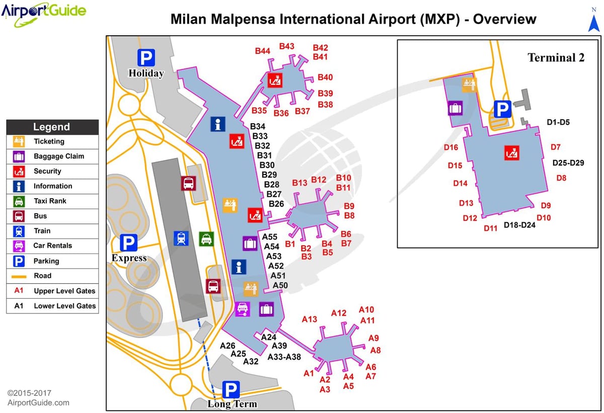 mapa malpensa terminál 1,