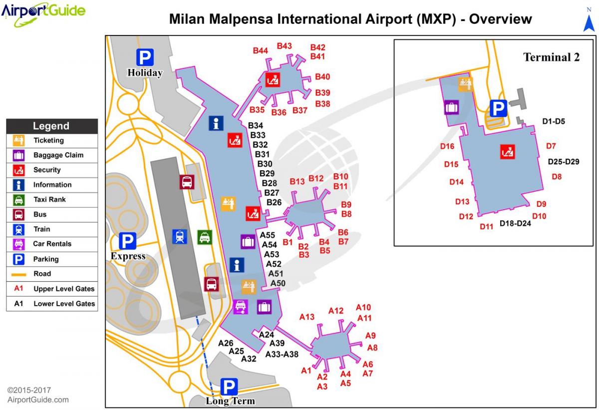 milánskom letisku mapu