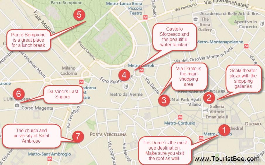 mapa poslednej večeri, milan