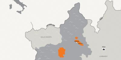 Mapu milána a okolité mestá