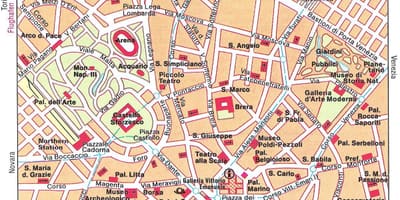 Miláno taliansko mapa turistických