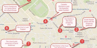 Mapa poslednej večeri, milan